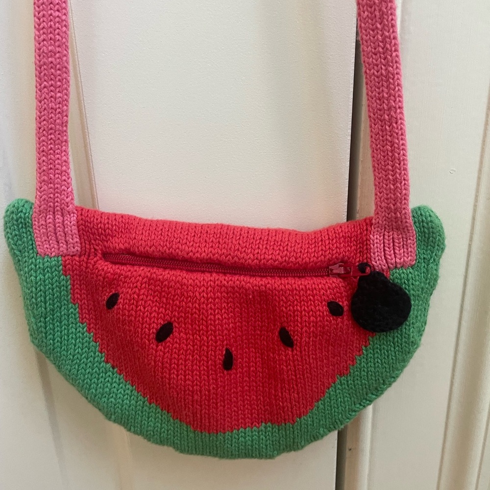 Hanna Andersson Watermelon Crochet Knit Kids Bag